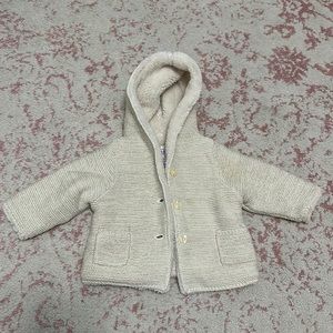 Fleece winter beige jacket for baby